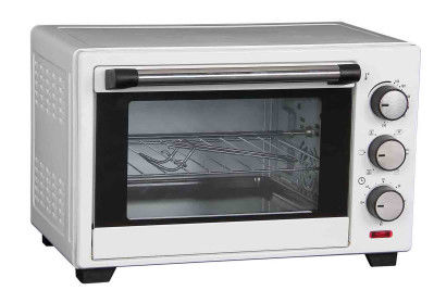 Black 1280W 16liter Home Electric Oven With Chromed Wire Rack